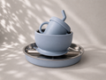 Stainless steel baby feeding set with silicone suction base 