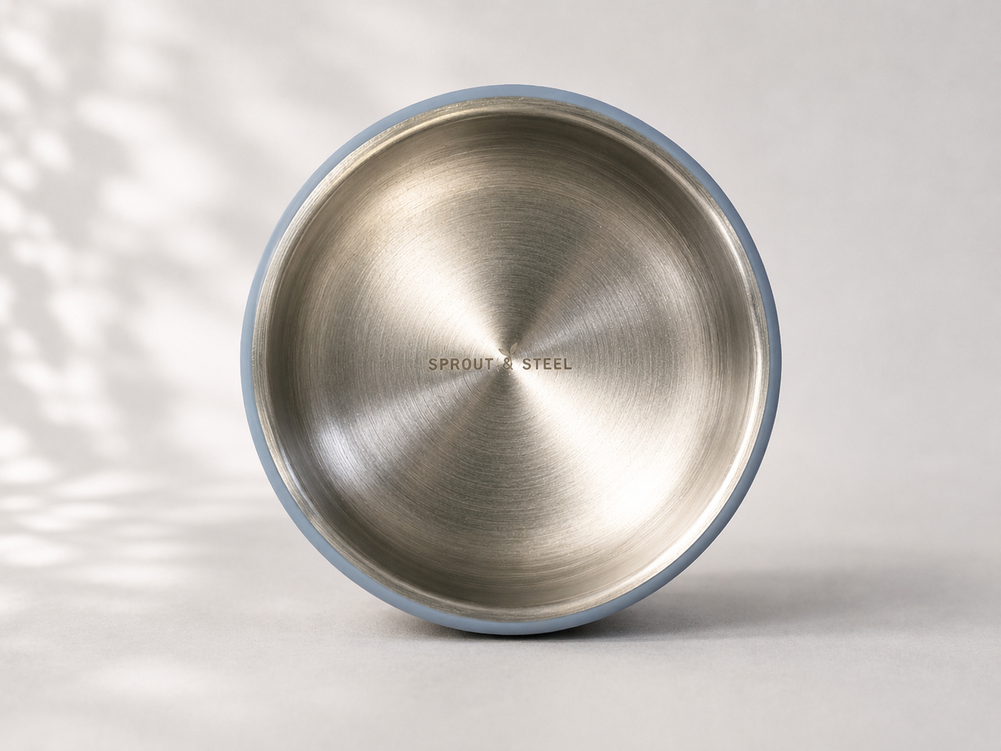 Brushed Stainless steel silicone suction base baby toddler feeding bowl  